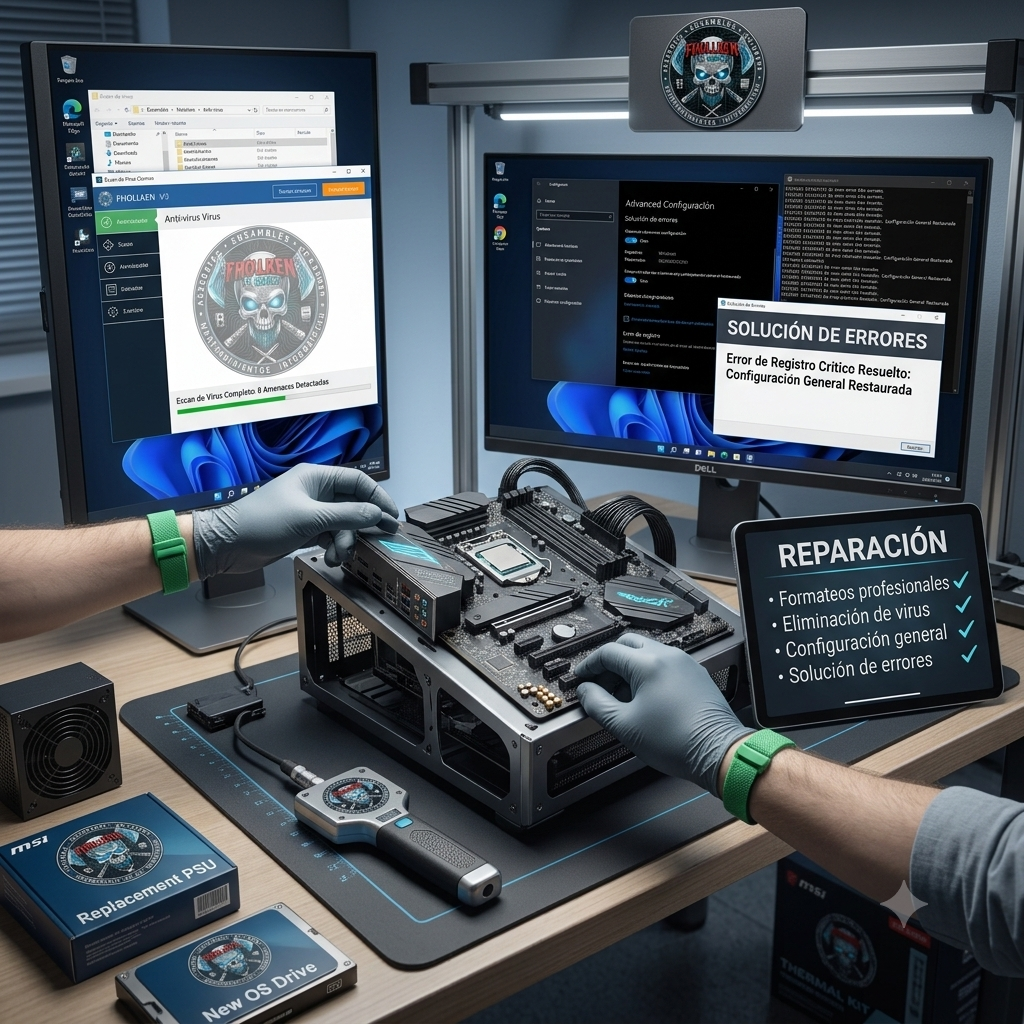 Reparación de computadoras - Formateo y eliminación de virus